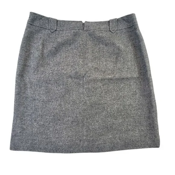 Talbots Wool Blend Herringbone Grey Pencil Skirt Women's SZ 14 - Picture 5 of 9